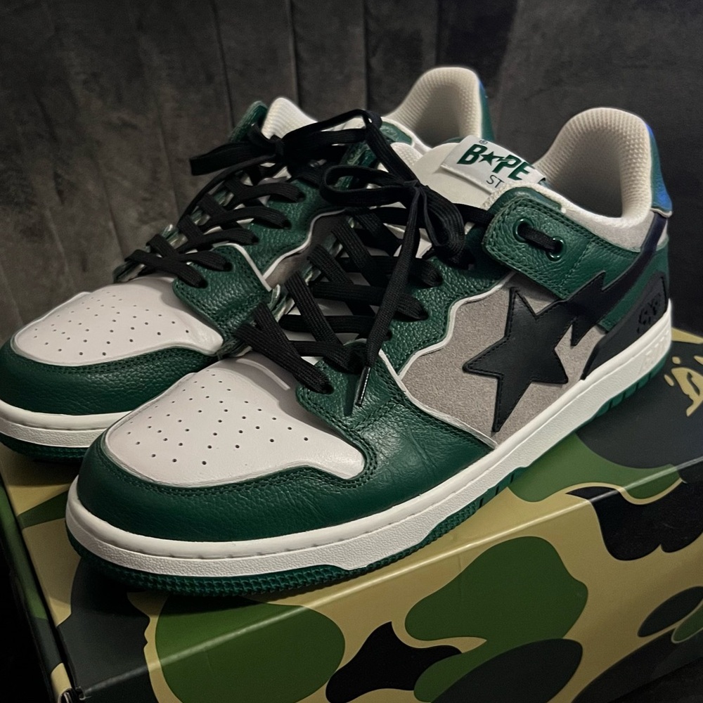 BAPE sta Green and Black Sneakers Size US 12 mens
